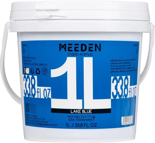 Vista 8 de MEEDEN Juego de pintura acrílica: 1L/33.8 oz x 12 colores pinturas acrílicas grandes a granel - Pinturas artísticas brillantes de cuerpo pesado