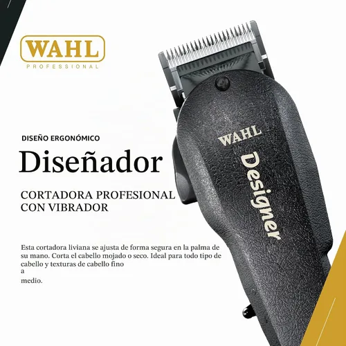 Vista 2 de Wahl Professional Cortadora con cable de diseñador, modelo 08355-400 Motor electromagnético y palanca cónica ajustable para mezclar y decolorar