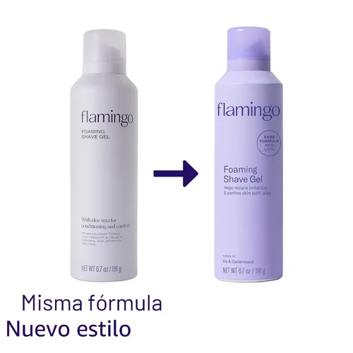 Vista 3 de Flamingo Gel de afeitar para mujer, gel espumoso con aloe vera, 6.7 onzas, 3