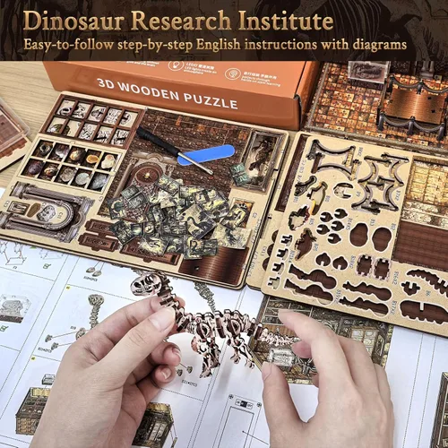 Vista 6 de Kit de rincón de libros, kit de bricolaje en miniatura de casa de muñecas para adultos y adolescentes, rompecabezas de madera 3D, kits
