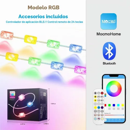 Vista 9 de Luces Permanentes para Exteriores, Luces de Cadena para Exteriores de 200 pies RGB Inteligentes con 72 Modos de Escena, Luces de Vacaciones