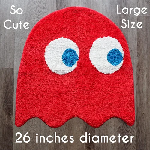 Vista 4 de Evovee Alfombra de baño roja, bonita alfombra de baño divertida, decoración divertida, alfombra roja para dormitorio, divertida, divertida, redonda