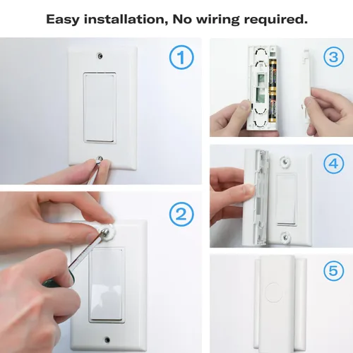 Vista 5 de Interruptor inteligente Zigbee THIRDREALITY, tipo basculante/rocoto, sin necesidad de cableado. Se requiere hub, compatible con dispositivos Echo