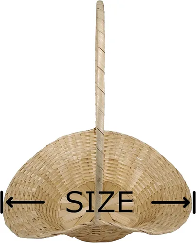 Vista 3 de CalCastle Craft Cestas de bambú con asa, cestas de regalo, cestas tejidas para pan, cestas para servir alimentos, material de bambú natural