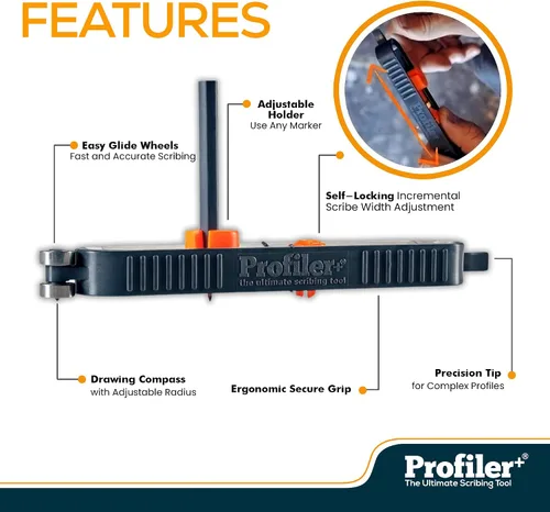 Vista 6 de Profiler+ Herramienta de trazado multifunción – Adaptable a cualquier marcador, herramienta de contorno de precisión final para carpintería