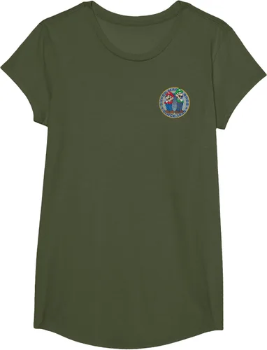 Vista 32 de Super Mario Bros Luigi Left Chest Since 1985 - Camiseta gráfica Negro