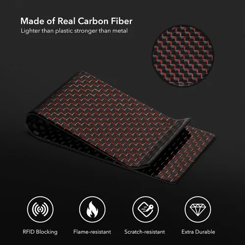 Vista 32 de SERMAN BRANDS Clip de dinero de fibra de carbono para hombres – Cartera delgada con clip de dinero RFID, bolsillo frontal minimalista, cartera EDC