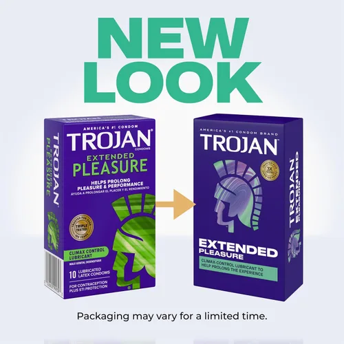 Vista 2 de TROJAN Condones de placer extendido, condones TROJAN 12