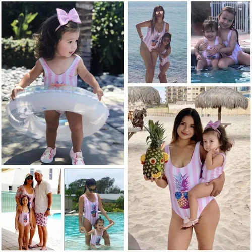 Vista 7 de IFFEI - Traje de baño de una pieza para madre e hija, monokini
