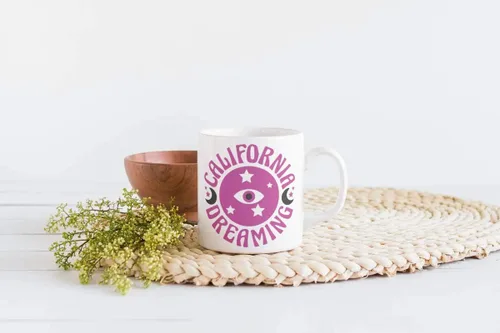 Vista 6 de California Dreaming M318 - Taza de café de cerámica blanca de 11 onzas