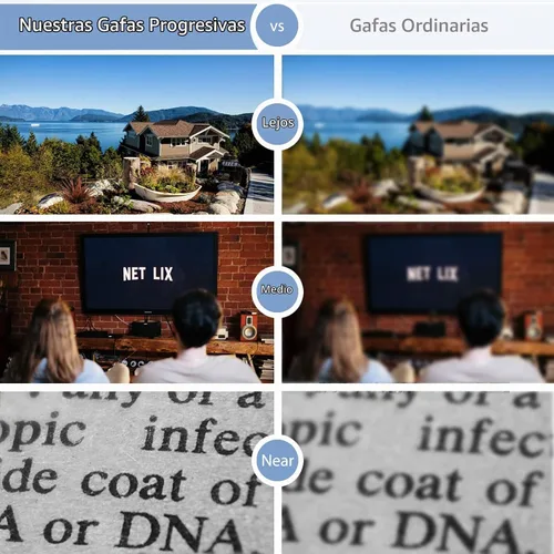Vista 3 de Gafas de lectura progresivas multifocales fotocromáticas para hombres y mujeres, transición, multifocal, lentes de sol con luz azul