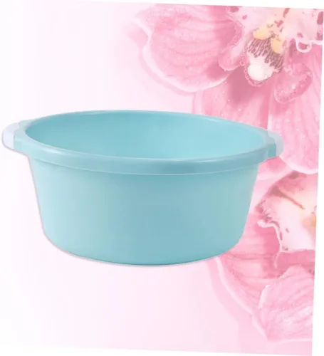 Vista 4 de Healifty Lavabo clásico de 2 piezas, azul, 13.6 x 11.2 in, estilo granja, plástico, independiente, rectangular, drenaje central, acabado pintado