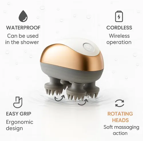Vista 3 de Masajeador eléctrico del cuero cabelludo para el crecimiento del cabello y el alivio del estrés, regalo para mujeres, hombres, padres y mascotas