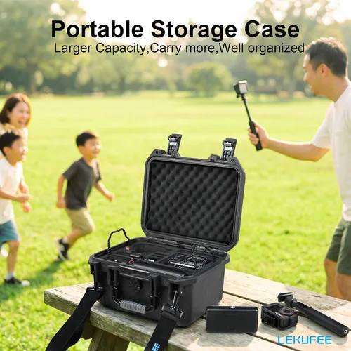Vista 9 de Lekufee Funda rígida impermeable para DJI Osmo Action 6, Osmo Action 5 Pro/4/3, combo de aventura, combo estándar y más accesorios (solo funda)