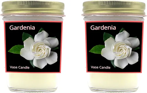 Vista 7 de Gardenia - Vela en jarrón con diseño de flores Gardenia, juego transparente