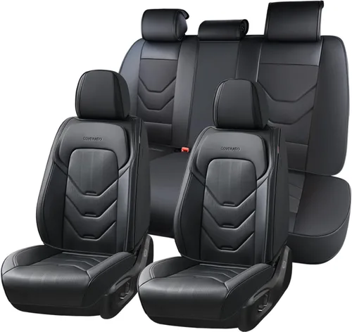 Vista 48 de Coverado Funda de asiento de automóvil, funda de asiento delantero para automóvil, protector de asiento de automóvil de cuero impermeable, fundas