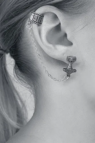 Vista 3 de Alchemy Metal Wear Thor Donner Earcuff - Brazalete colgante para mujer y niña, Peltre inglés fino, No es una piedra preciosa
