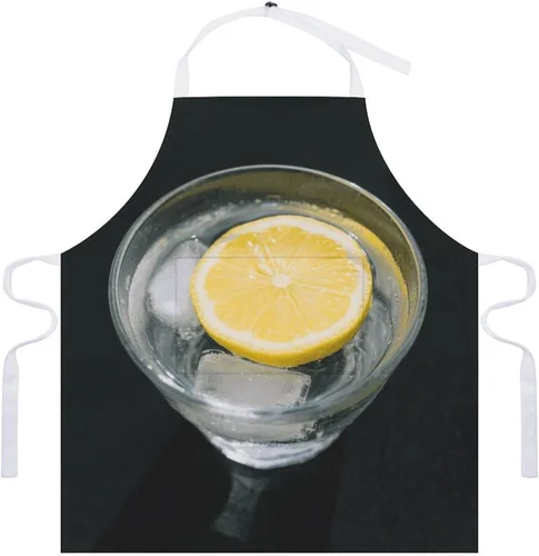 Vista 7 de MUSM Apron for Adults - 27.6 X 31.5 Inch, Heavy-Duty Polyester Aprons with Two Large Pockets, Waterproof Lemon And Cup Kitchen Apron for Cooking