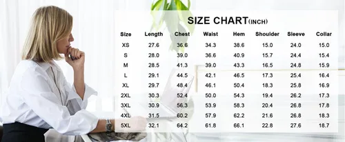 Vista 2 de Camisas de vestir con botones para mujer, camisas de manga larga para mujer, camisas de trabajo de algodón de ajuste regular para mujer