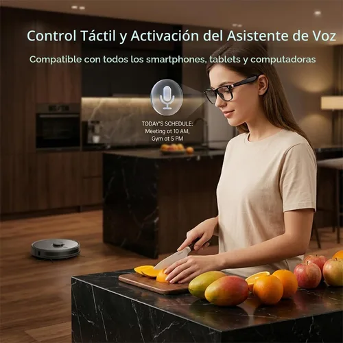 Vista 5 de Gafas inteligentes Bluetooth para hombres y mujeres, bloqueo de Lente Transparente