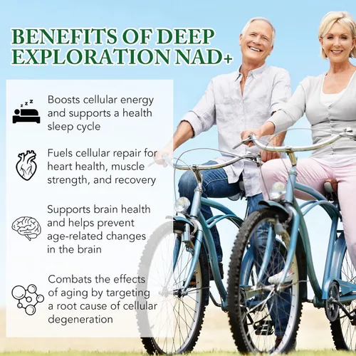 Vista 5 de Suplemento NAD, ribósido de nicotinamida NAD, liposoma alternativa NAD extra fuerte, Boost NAD y resveratrol + para mujeres y hombres, energía
