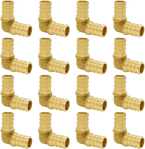 Vista 10 de Hooshing 9 unids 1/2 pulgada PEX 90 grados codo de latón sólido púas engarzado accesorios para trabajos de fontanería de tubería PEX