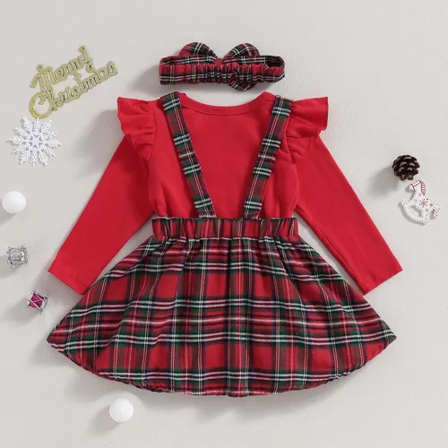 Vista 7 de My First Easter - Conjunto de mameluco acanalado de manga larga para bebé, conjunto de falda con parche de conejo, ropa de Pascua