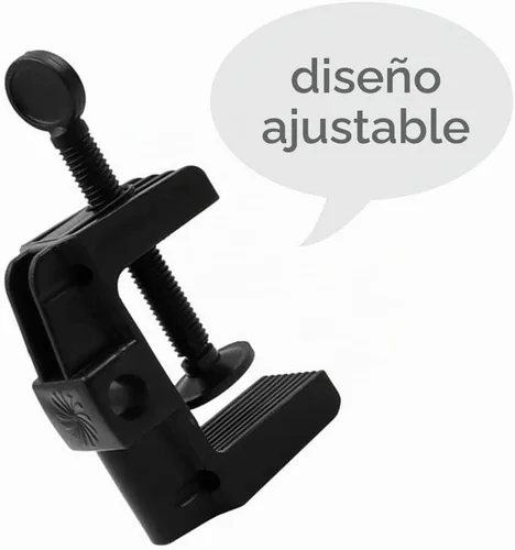 Vista 8 de 2 piezas de abrazadera de escritorio soporte de montaje de luz de trabajo de plástico resistente abrazadera de montaje de mesa para lámpara