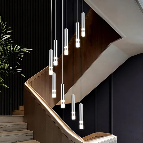 Vista 7 de Lámpara colgante moderna para cocina, lámpara LED regulable, cromada, mini iluminación colgante para isla de cocina, dormitorio, mesita de noche