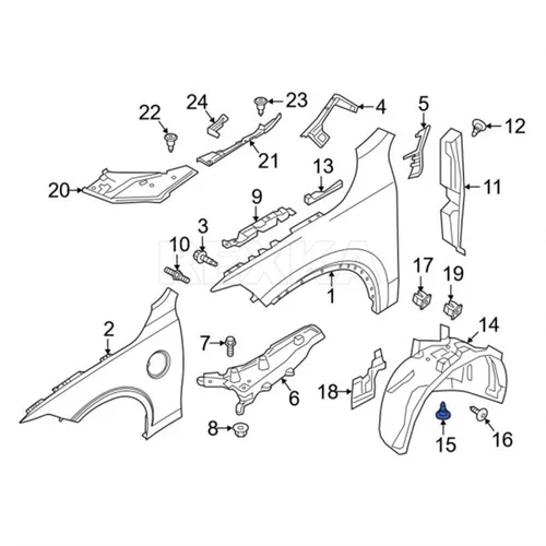 Vista 6 de Rexka 15 piezas de cubierta de parachoques, forro de guardabarros, panel de ajuste de maletero tipo empuje para Volvo 3541113 940 960 C30 C70 S40