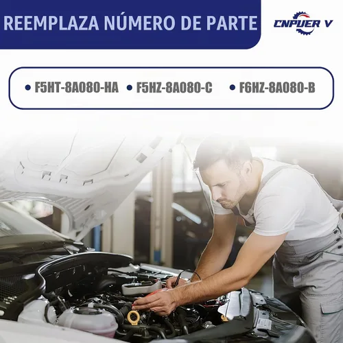 Vista 6 de Tanque de depósito de refrigerante de aluminio con tapa compatible con Ford F600 F700 F800 1980-1999 y Ford B-Series Bus, tanque de recuperación