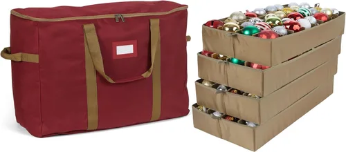 Vista 82 de Covermates Keepsakes Bolsa de almacenamiento ajustable para adornos, con asas de transporte, protección acolchada, ruedas dobles, almacenamiento