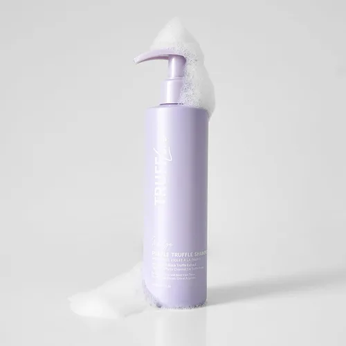 Vista 2 de TruffLuv Champú púrpura trufa – Champú clarificador para hombres y mujeres – Neutralización de latón, vitalidad del color y aumento de la fuerza