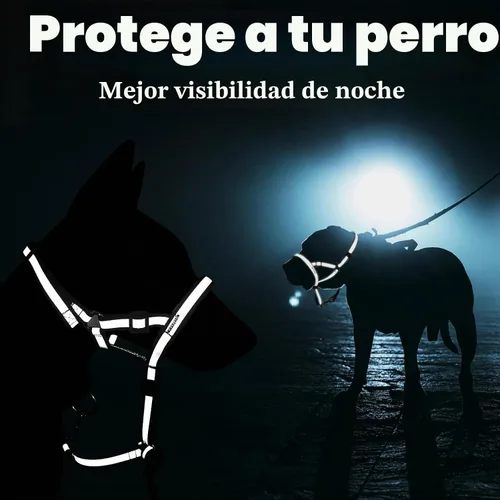 Vista 5 de BARKLESS Collar reflectante para la cabeza, collar sin tirones para perros