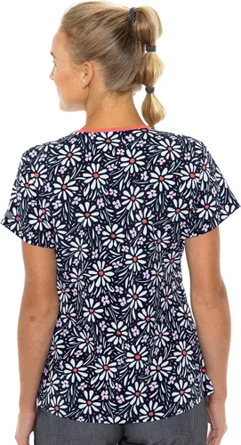Vista 2 de Med Couture Top con cuello en V para mujer, Multi