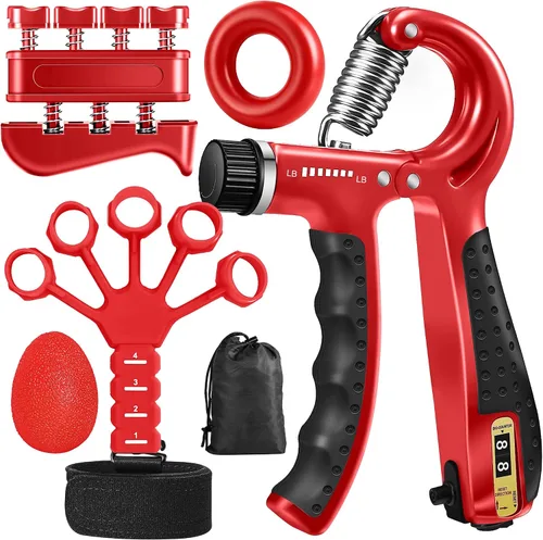 Vista 8 de Grip Strength Trainer Kit (5 Pack) Adjustable Resistance Hand Gripper,Finger Exerciser,Hand Extension Exerciser,Stress Relief Ball and Forearm