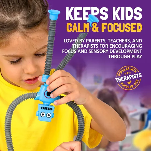 Vista 7 de nutty toys Juguetes Sensoriales de Robot 4 Unidades - Tubos Pop Superiores Fidget 2025 para TDAH y Autismo Edades 3 4 5 6 7 8 9 10 11 12, Mejor Idea
