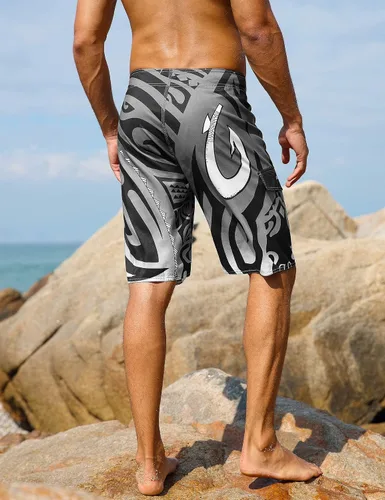Vista 3 de unitop Bañador para hombre, ropa de playa, secado rápido, estampado hawaiano