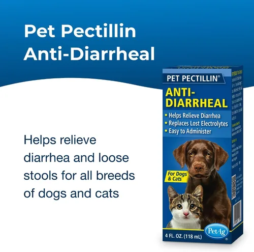 Vista 2 de PetAg Pet Pectillin Antidiarreico – 4 onzas, paquete de 3 – Ayuda a aliviar la diarrea o heces sueltas en perros y gatos – Reemplaza