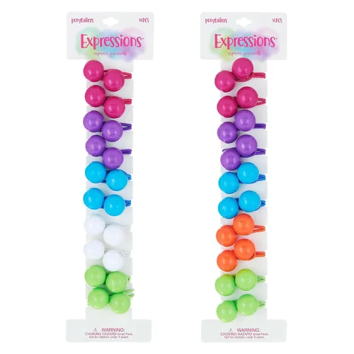 Vista 8 de Colección de 20 piezas de coleteros, bolas de cola de caballo, gomas elásticas, cuentas de pelo de 18 mm redondas, opacas, multicolores, dobles