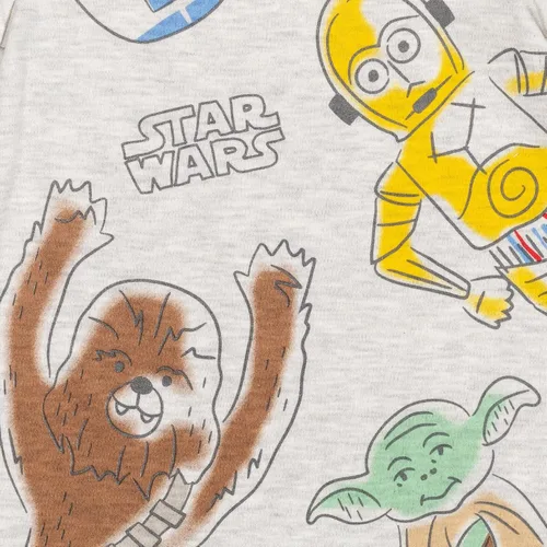 Vista 5 de STAR WARS The Mandalorian Grogu Yoda R2-D2 Chewbacca C-3PO - Mameluco para bebé y sombrero de sol para recién nacido a bebé