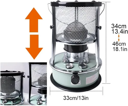 Vista 4 de Calentador de queroseno portátil para uso en interiores, calentador de estufa de queroseno de 5.2 litros, calentadores no eléctricos, quemador