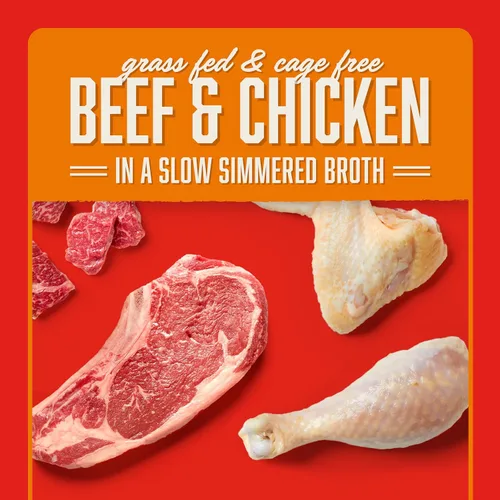 Vista 3 de Stella & Chewy's Tiras de Carne de Res Alimentada con Pasto y Pollo - Bolsas de Comida Premium para Perros - Perfectas Para Comedores Exigentes