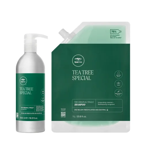 Vista 18 de Tea Tree Champú especial, limpieza profunda, refresca el cuero cabelludo, especialmente el cabello graso, para todo tipo de cabello