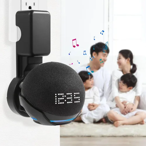 Vista 5 de ZUOLACO Soporte de pared para Echo Dot de 5ª generación, soporte de enchufe para Echo Dot (5ª y 4ª generación), accesorios de puntos que ahorran
