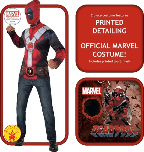 Vista 2 de DEADPOOL Marvel - Disfraz de adulto, Rojo