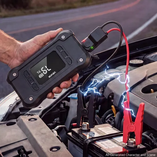Vista 9 de VEVOR Arrancador de salto con compresor de aire 8000A Peak Car Battery Jump