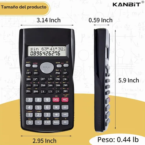 Vista 5 de Calculadora científica, paquete de 2, pantalla transparente de 2 líneas, 240 funciones, calculadora básica AAA funciona con pilas para fracción