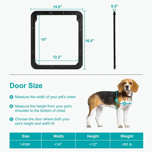 Vista 4 de Ownpets Puerta mosquitera para perros, Puerta mosquitera para mascotas con cierre, Puerta mosquitera magnética con cierre, Puerta mosquitera robusta