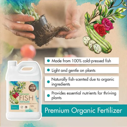 Vista 3 de 1 Galón de Fertilizante de Emulsión de Pescado Orgánico para Plantas - Ideal Fertilizante Líquido de Pescado para Plantas, Flores, Frutas